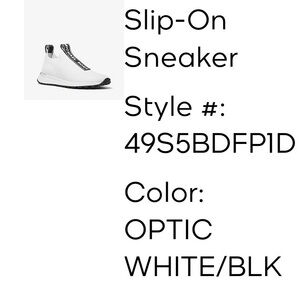 Michael Kors Optic White and Black Slip-On Sneakers